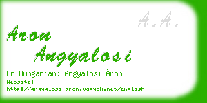 aron angyalosi business card